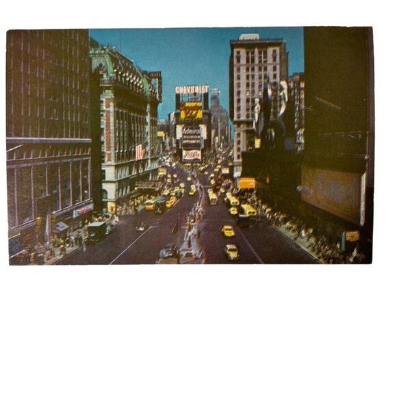 Vintage Postcard New York Times Square The Great White Way Cityscape u - Picture 1 of 6